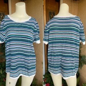 Jones New York Scoop Neck Short Sleeve Sweater (XL)